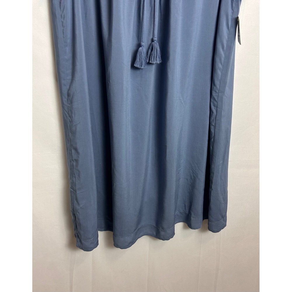 NWT Old Navy Womens M Blue Rayon Shift Dress Tassel Tie Embroidered 335591-00-1 - Picture 14 of 15